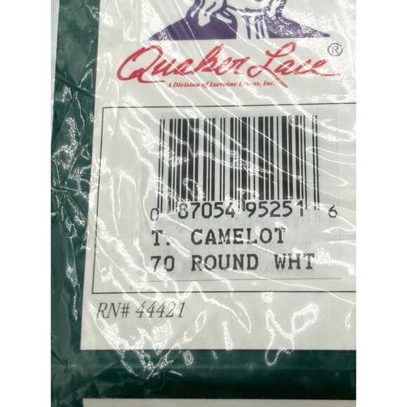 Quaker Lace 70" Round Lace Tablecloth Camelot Floral #44421 White NWT USA Made - Picture 4 of 9